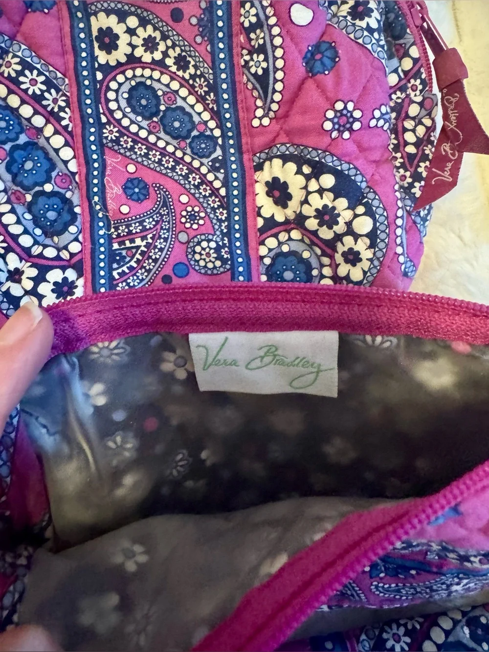 Vera Bradley Purple Paisley Floral Cosmetic Bags & Flat Iron Curling Iron Case